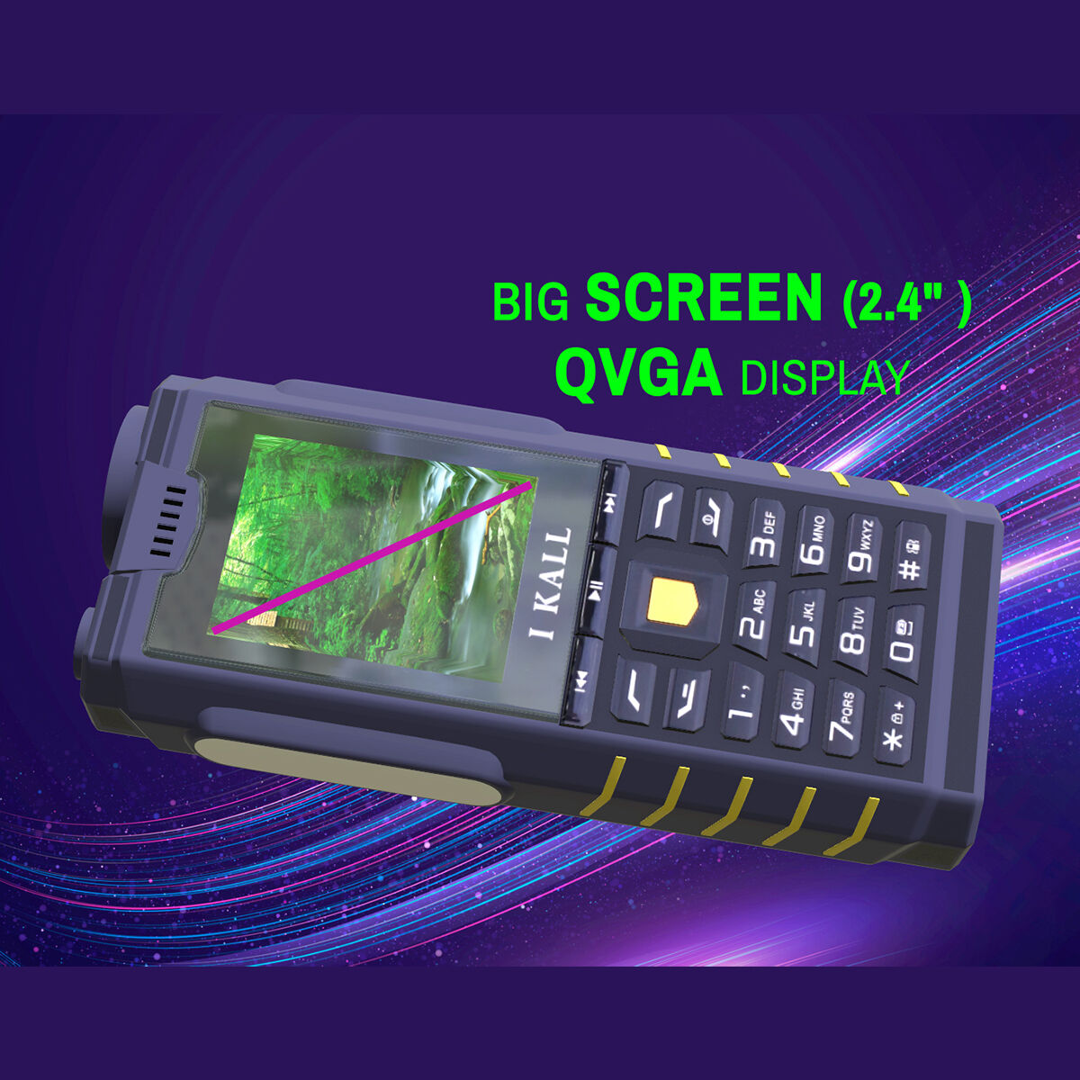 4 SIM Big Battery Big Mobile with Inbuilt Powerbank, Torch And Emergency Light (K41)