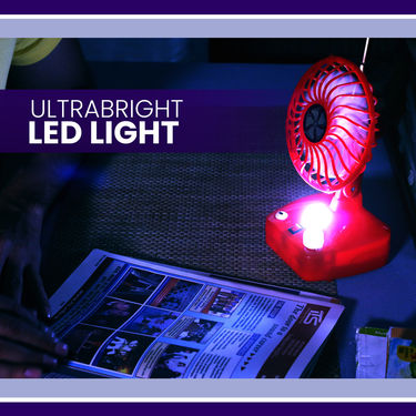 Rechargeable Portable Fan with LED Light (IF2)