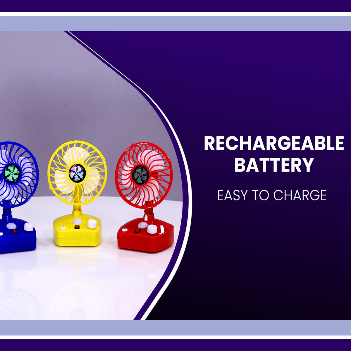 Rechargeable Portable Fan with LED Light (IF2)