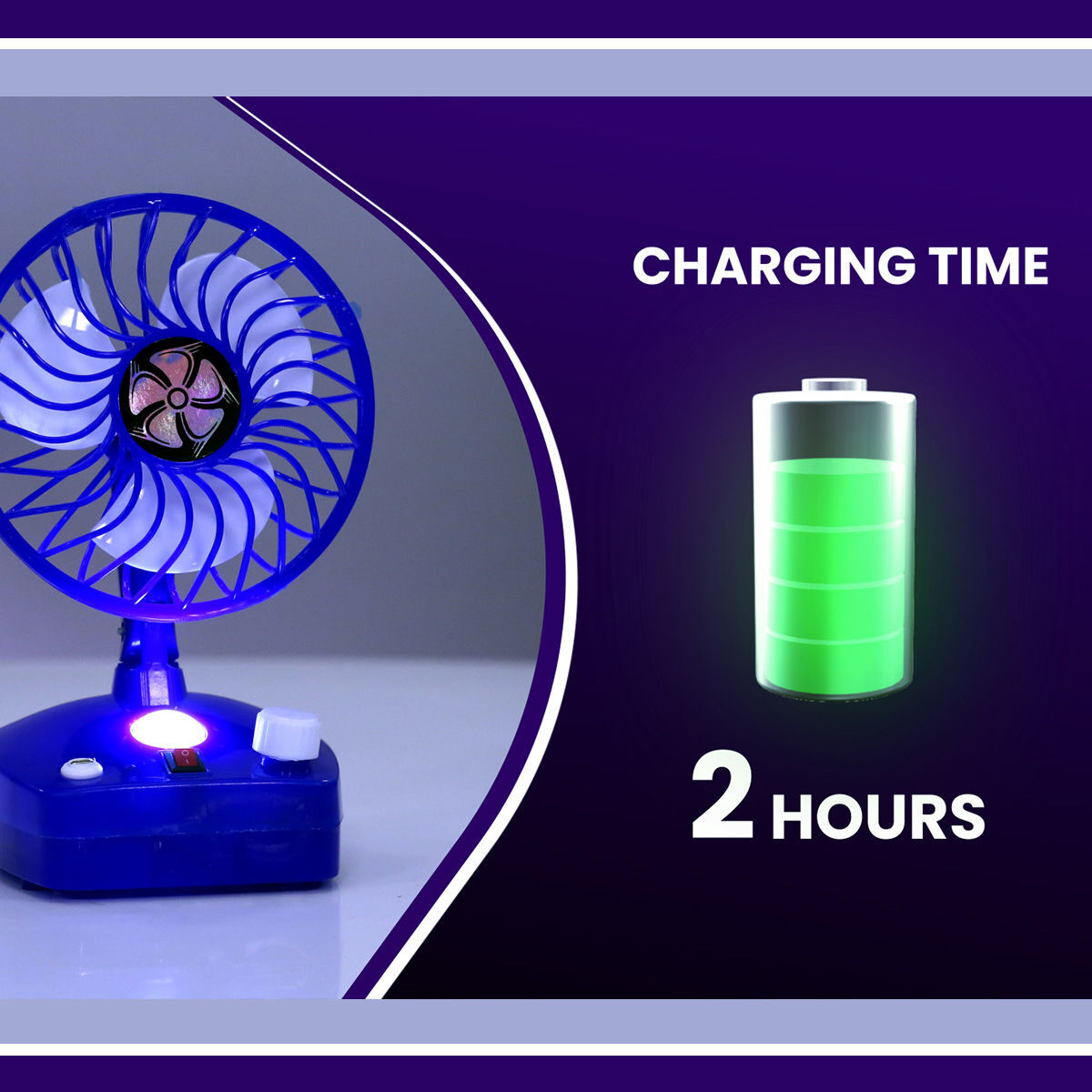 Rechargeable Portable Fan with LED Light (IF2)
