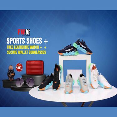 Sports Shoes + Leatherite Watch + Aluminium Wallet + Sunglasses - Pick Any 1 (SW43)