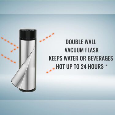 24 Hrs Hot & Cold Flask with Temperature Display + Free 2 Double Wall Cups (1TF2C)