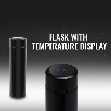 24 Hrs Hot & Cold Flask with Temperature Display + Free 2 Double Wall Cups (1TF2C)