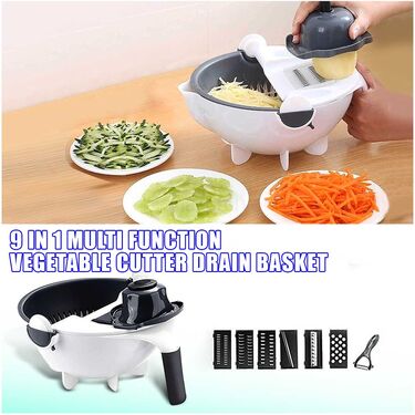 9 in 1 Multi Function Vegetable Cutter Drain Basket (BC1)