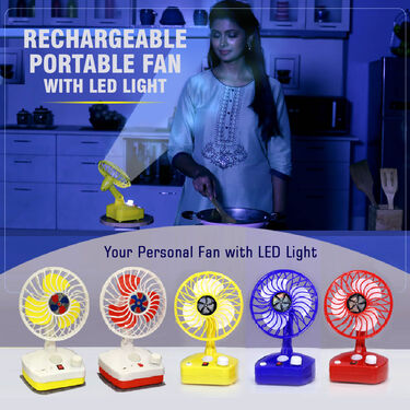 Rechargeable Portable Fan with LED Light (IF2)